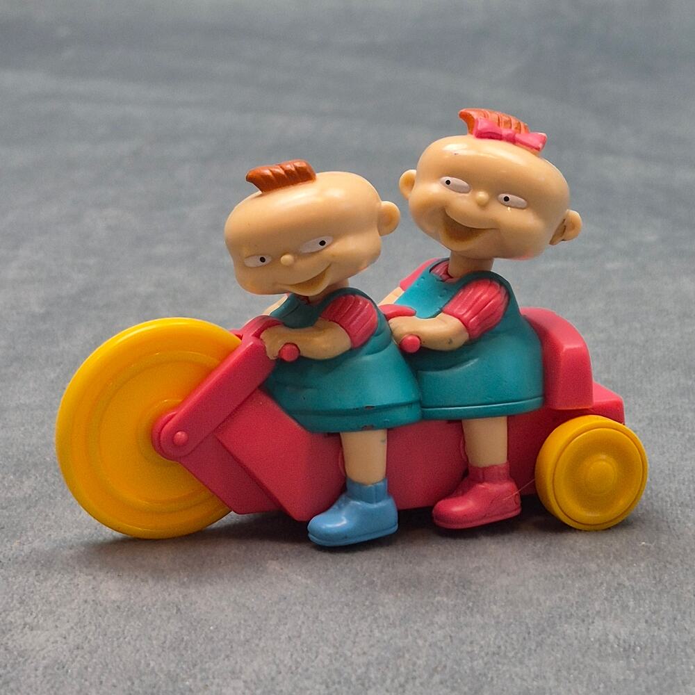 Vintage 1998 Burger King Kids Club Rugrats Phil And Lil Shooter Pull Back Toy